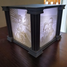 lithophane lumière boîte jardin photo pilier 3d print model - Mito3D