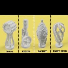 ravensburger steam punk clock engine bulb light rocket 3d print model - Mito3D