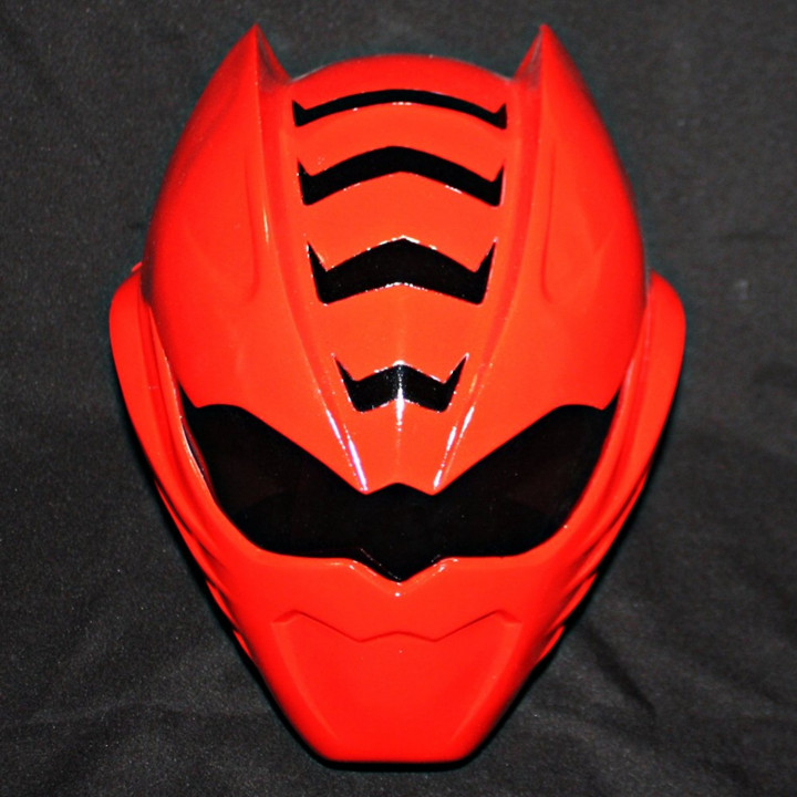 giungla furia rosso ranger casco oggetti scena cosplay powerranger redranger 3D print model - Mito3D