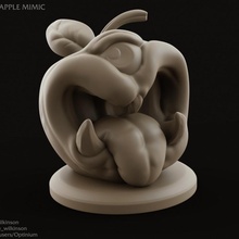 adorable baby apple mimic store 3d creature cute fantasy mini monster rpg wargaming miniature sculpt 3dprinting dungeonsanddragons 28mm dnd 5th 32mm 25mm tabletopgaming 3d print model - Mito3D