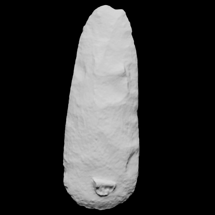 polished stone axe scan flint narrow cross-section 3D print model - Mito3D