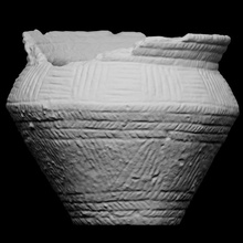 incised-groove vase food vessel scan chevron mitchelstown 3d print model - Mito3D