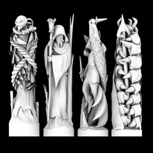 mages adventure tabletop bird fox insect machine robot sword staff cape cyborg cylinder rope creatures cloth wizards sorcerer 1x4 ravensburger magicians 3d print model - Mito3D
