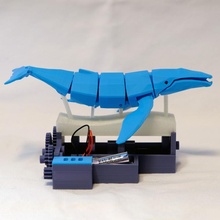 save whales dc motor powered kinetic toys & games art mechanical toy whale moving automata swimming kineticwhale 3d print model - Mito3D