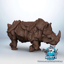 batalla rinoceronte mesa criatura montar juegos dnd 3d print model - Mito3D