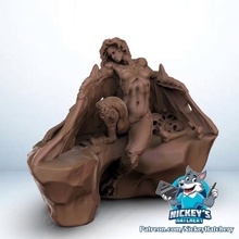 lying harpy tabletop creature rock boardgames dnd humanoid 3d print model - Mito3D