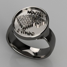 got-inspired sigil ring jewellery game thrones stark fusion360 3d print model - Mito3D