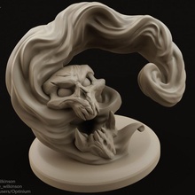 flamme crâne table 3d démon créature dragons donjons fantaisie jeu mini mode monstre rpg effrayant Mort vivant magie miniature 5th 3d print model - Mito3D