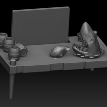 requin attaque petit bureau organisateur 3d print model - Mito3D