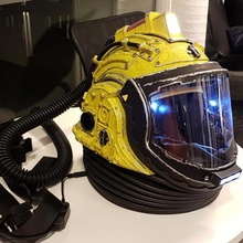 médico laranja espaço terno capacete Construir adereços cosplay traje espacial 3d print model - Mito3D