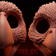 kuşlar maskeler hareketli çene sahne Kostüm oyunu hayvan kuş kostüm cadılar bayramı maske çift mafsallı ağız taşınabilir papağan kürklü gaga Pidgeon tüylü 3d print model - Mito3D