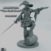 musketeer black swan garage kit toys & games model sorceress 3d print model - Mito3D