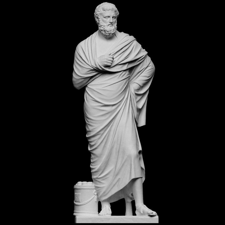 Sophokles Scan griechisch Porträt römisch Skulptur Statue Dichter Autor männlich Italien artec Oedipus tragisch Openglam eva smk open Terracina Psychoanalyse 3D print model - Mito3D