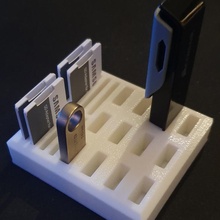 holder usb sd card sdcard 3d print model - Mito3D