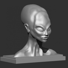alien bust figurine reproduction 50s south america fan art stl 3dmodel 3ddesign 3dart fdmprinter 3dartist stlfile printerdlp alienbust printerfdm 3d print model - Mito3D