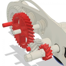 helical gears dual mode windup car remix toys & games windupcar springmotor 3d print model - Mito3D