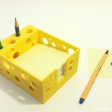cheesy box office paper penholder post-it 3d print model - Mito3D