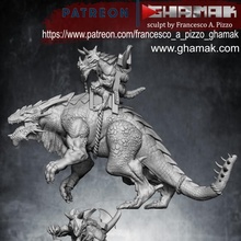 karnozor binici masaüstü yaratık Ejderha ejderhalar oyun kertenkele canavar rpg minyatür Dragonborn dnd Adam zindanlar kanı 3d print model - Mito3D