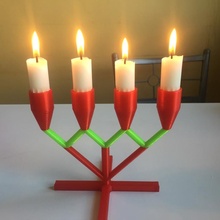 candelabra 4 candles christmas holder candle decorative xmas 3d print model - Mito3D