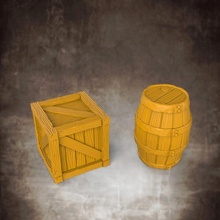 barril caja mesa calabozos Dragones pionero taberna cr acampar lluvia comió paisaje fantasía 3d print model - Mito3D