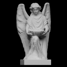 angel holding bowl highgate cemetery scan stone memorial headstone 3d print model - Mito3D