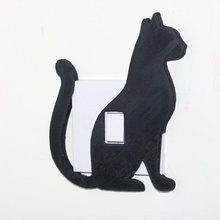 cat lightswitch cover cool animal art bedroom decoration halloween kids kitten light party unique nursery switch decor 3d print model - Mito3D