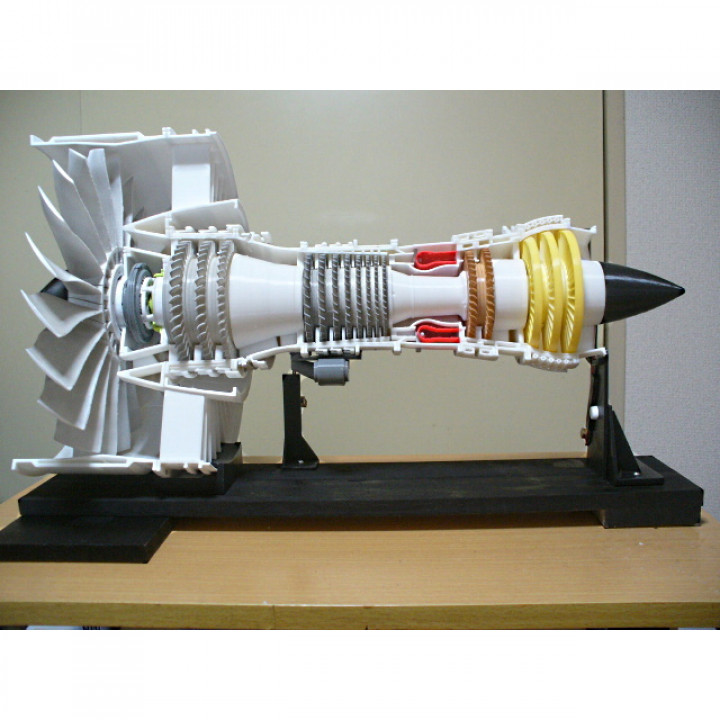 geared turbofan engine gtf 10 inch fan education jet module planetary hpt hpc lpc lpt 3D print model - Mito3D