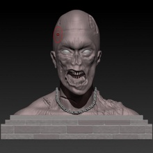 zombie bust printing gaming miniature assembly 3d file stl fantasy fdm dlp fff stlfile resinprinter zombiebust printer3d stl3d pinterfdm printedlp 3d print model - Mito3D