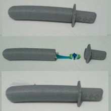 cepillo dientes saya divertido creativo katana original samurai 3d print model - Mito3D