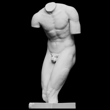 valentini torso scan greek man warrior trojan nude figurative fragment discus artec diomedes pythagoras openglam artec-eva smk-open pliny 3d print model - Mito3D