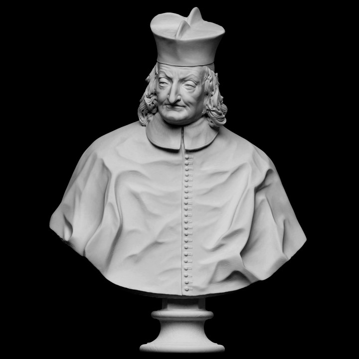 retrato cardenal escanear sombrero busto hombre escultura mármol masculino Italia barroco bernini mattei latón artec barberini openglam eva smk open 3D print model - Mito3D