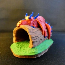 dreaming dragon toys & games art creature fantasy palette multicolor multimaterial mmu 3d print model - Mito3D