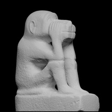 figura agachamento macaco Varredura 3d impressão antigo egípcio 3d print model - Mito3D