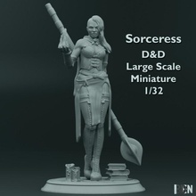 sorceress - d&d large scale miniature 1 32 store 3d print model - Mito3D