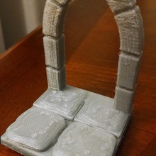 stone dungeon floor arched doorway openforge compatible tabletop 3d print model - Mito3D