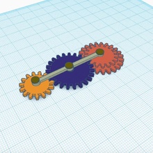 5 engranaje Interacción mecanismo tinkercad tinkermecánico 3d print model - Mito3D