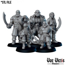 pirates ensemble chat elfe Humain orc pirate rpg marin navire épée ancre nain table capitaine dnd tabaxi ennemi 3d print model - Mito3D