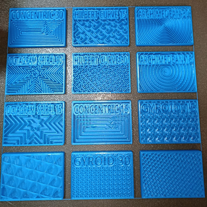 infill samples 3D print model - Mito3D