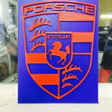 porsche logo fan art voiture cheval 3d print model - Mito3D