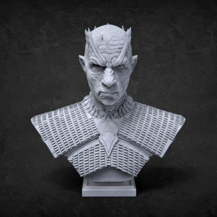 king night bust dark white zombie snow evil gameofthrones whitewalker frost nightking 3D print model - Mito3D