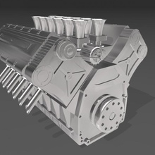 v12 engine car motor auto supercar 3d print model - Mito3D