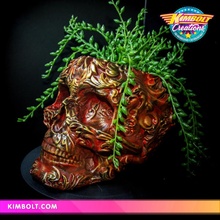 skull bowl & garden container decoration halloween head plant spooky planter supportless supportfree plants dayofthedead holiday halloweendecor haunted human-skull fancyskull diadelosmurtos filagree 3d print model - Mito3D