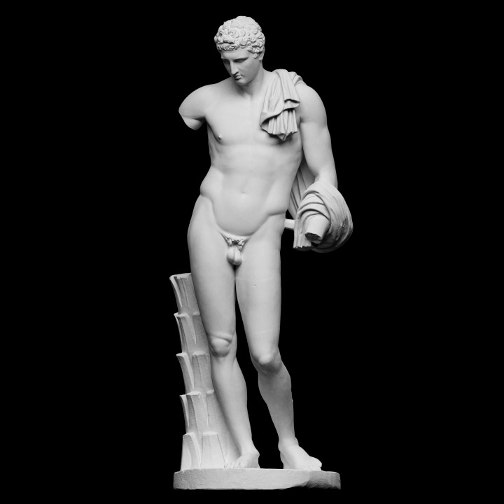 Hermes Belvedere korkunç taramak Tanrı mitoloji heykel çıplak Alçı Vatikan Praxiteles Artec idealize edilmiş Hadrian Openglam karşı artec eva smk open museo pio clementino 3D print model - Mito3D