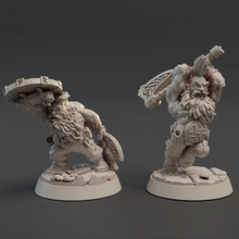 iro & kez - dwarf berzerkers tabletop fantasy hero miniatures model warrior slayer forge titan fighters dungons 3d print model - Mito3D