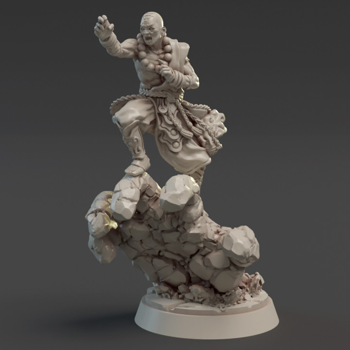 daruma - earth monk tabletop dragon fantasy fighter hero miniatures forge empire titan 3D print model - Mito3D