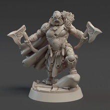 gorr barbarian tabletop fantasy fighter hero miniatures model rpg forge titan berzerker 3d print model - Mito3D
