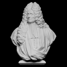 bust jf van caverson scan hair man sculpture marble french 3dprint 3dscan justice culturalheritage magistrat wigs 3d print model - Mito3D