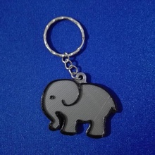l'éléphant porte clés éléphanteau 3d print model - Mito3D