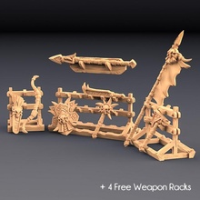 weapons loot & racks goldmaw lizards set tabletop 3d print model - Mito3D