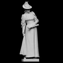 dama emilie marie robo raaschou escanear sombrero disfraz escultura mujer mármol pluma figurativo artec openglam eva smk open vilhelm bissen 3d print model - Mito3D